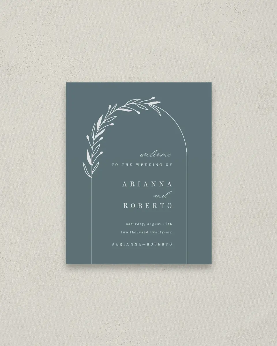 This is a 16" x 20" Welcome Sign called Growing Arc printed in full color