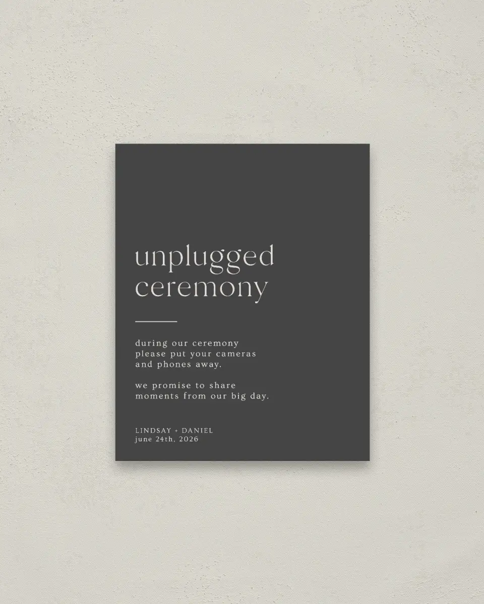 This is a 16" x 20" Unplugged Sign called Simple Gathering printed in full color