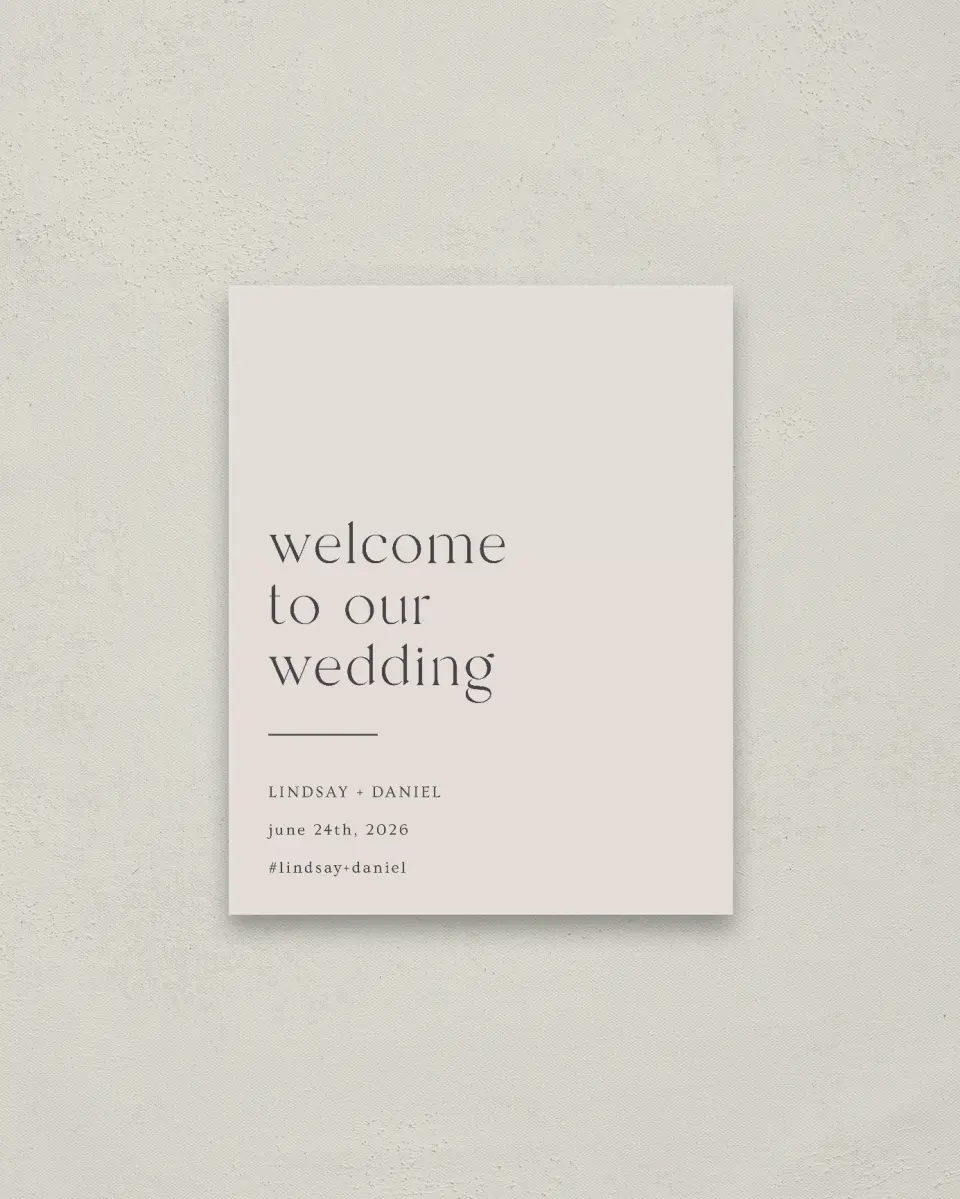 This is a 16" x 20" Welcome Sign called Simple Gathering printed in full color