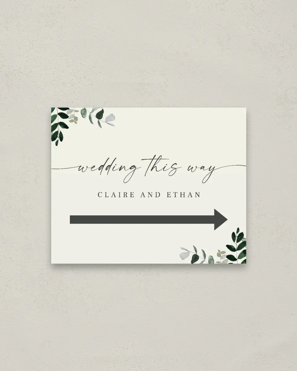 This is a 16" x 20" Direction Sign called Eucalyptus Greenery printed in full color