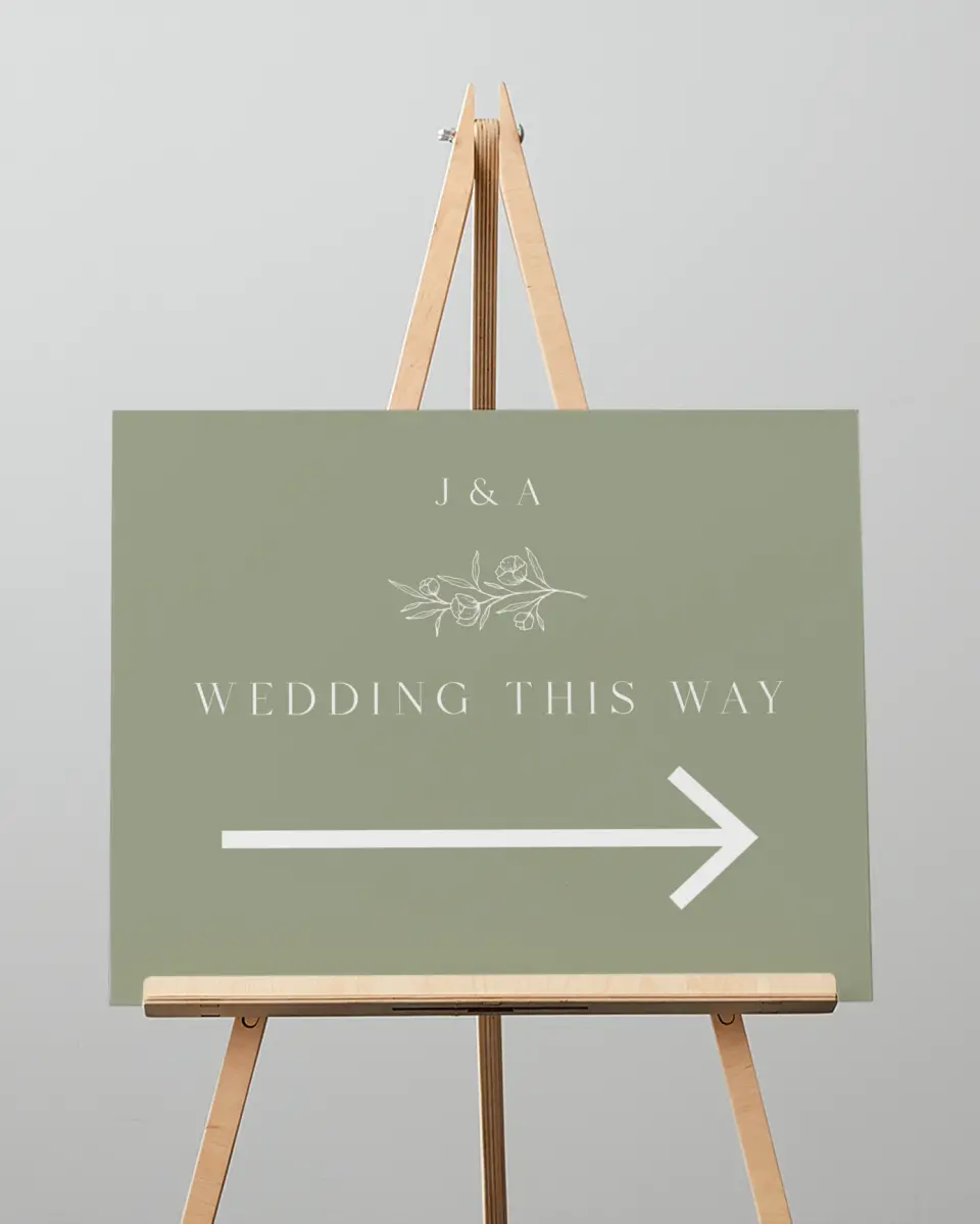 This is a 16" x 20" Direction Sign called The Jasmine printed in full color