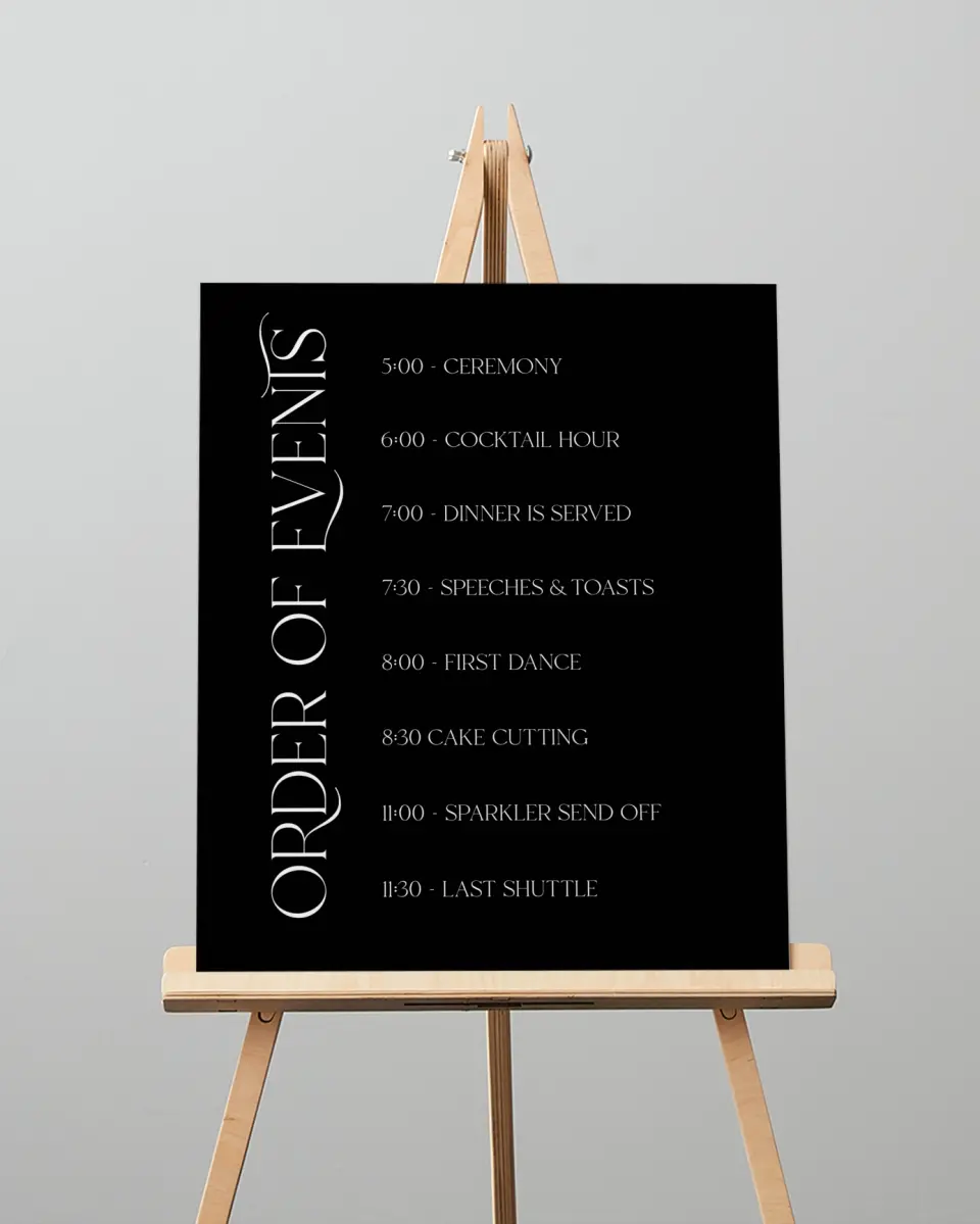 This is a 16" x 20" Schedule Sign called The Lucy printed in full color