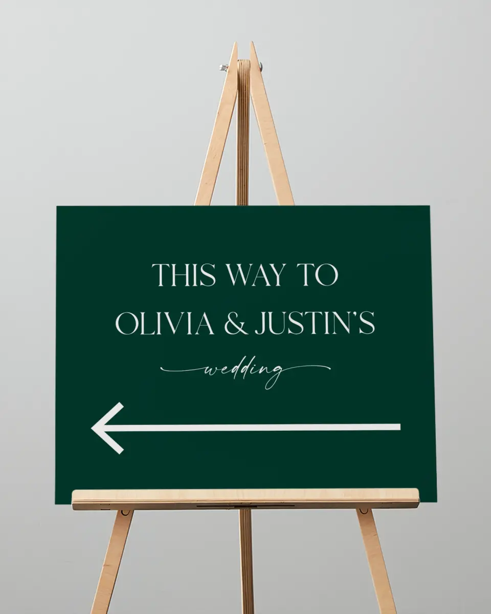 This is a 16" x 20" Direction Sign called The Olivia printed in full color