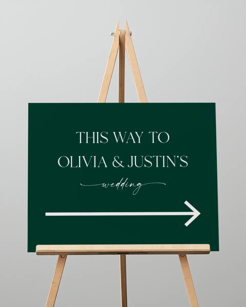 This is a 16" x 20" Direction Sign called The Olivia printed in full color