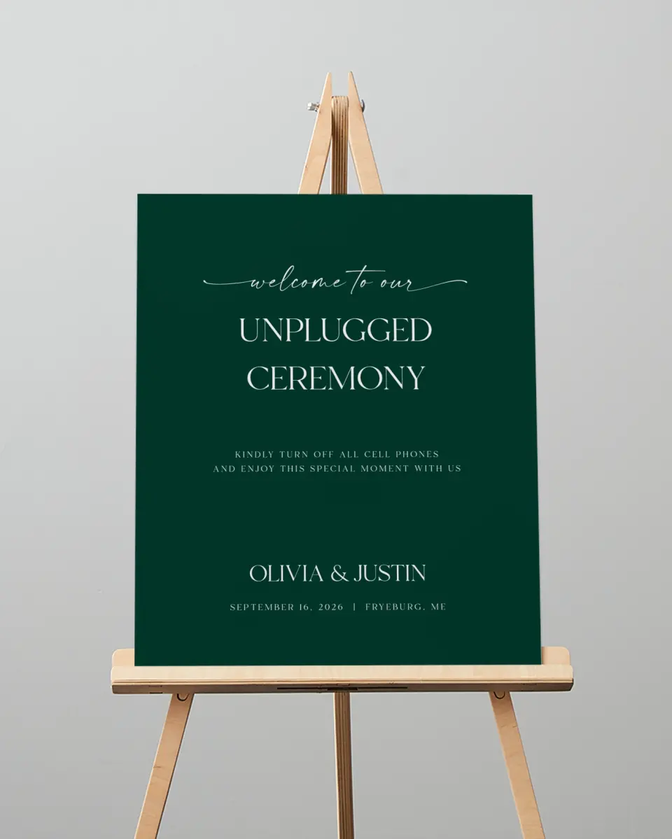 This is a 16" x 20" Unplugged Sign called The Olivia printed in full color