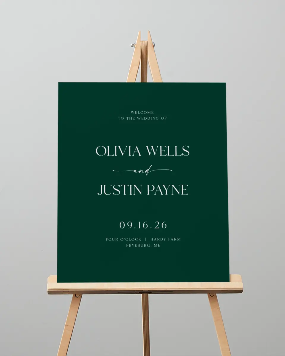 This is a 16" x 20" Welcome Sign called The Olivia printed in full color