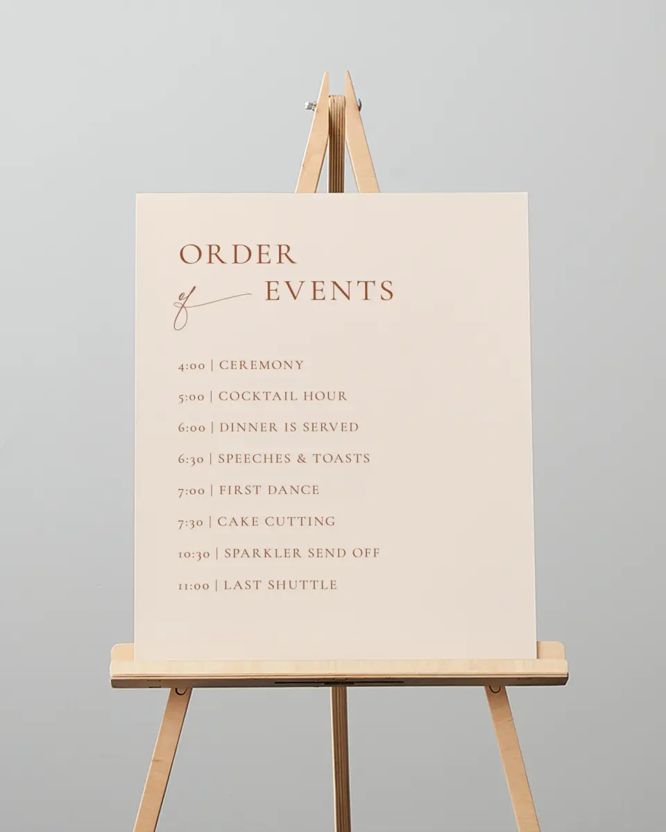 This is a 16" x 20" Schedule Sign called The Kyleigh printed in full color