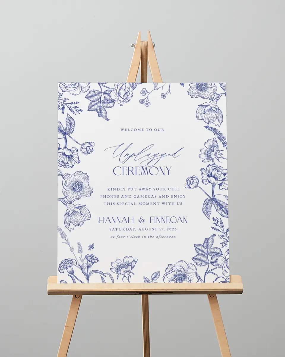 This is a 16" x 20" Unplugged Sign called Modern Chinoiserie printed in full color