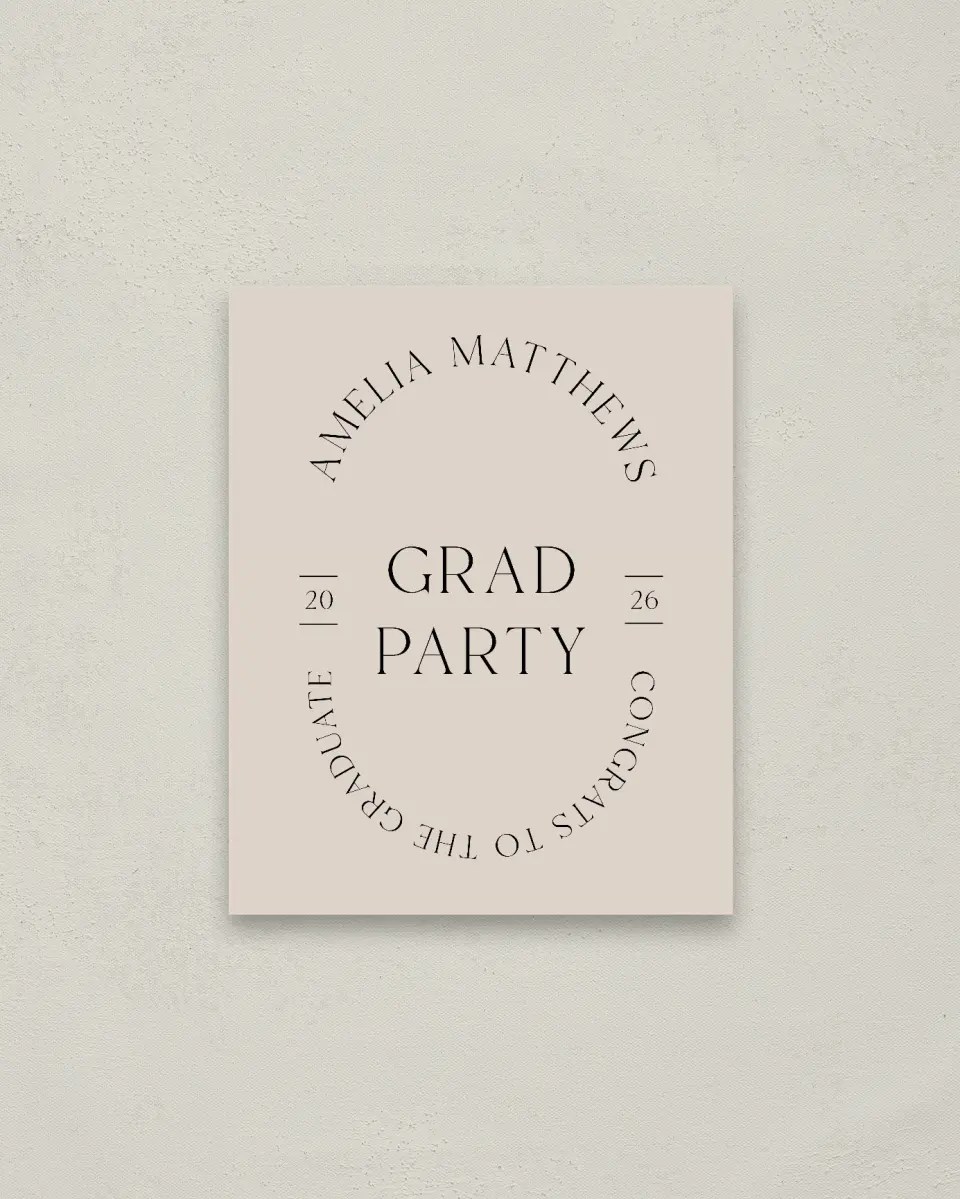 This is a 16" x 20" Welcome Grad Sign called Time To Shine printed in full color