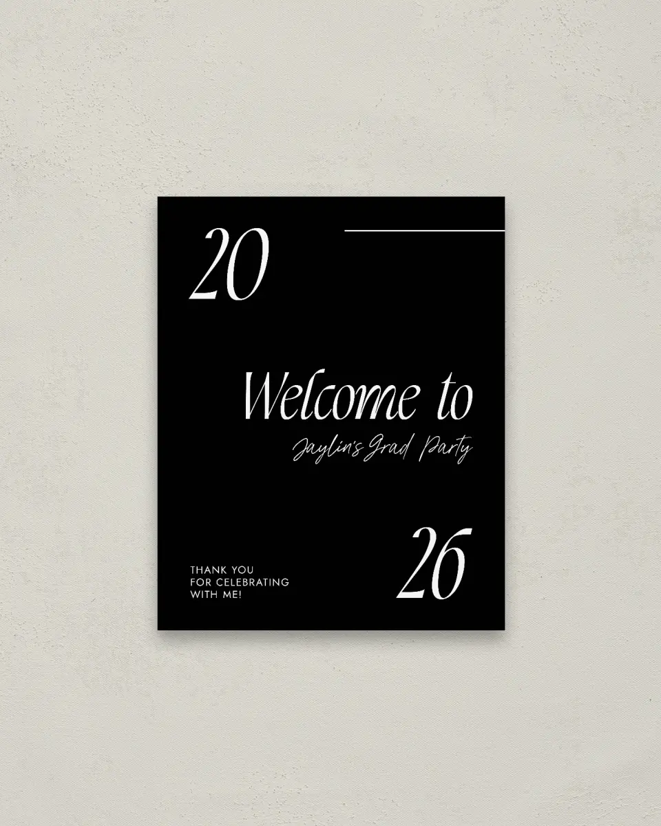 This is a 16" x 20" Welcome Grad Sign called Your Year! printed in full color