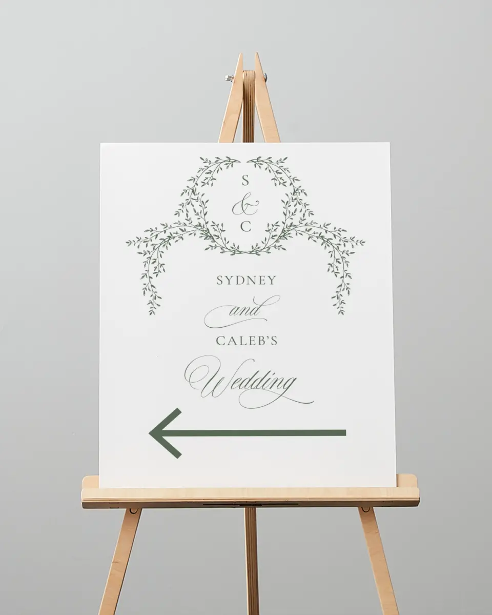 This is a 16" x 20" Direction Sign called Elegant Frame printed in full color