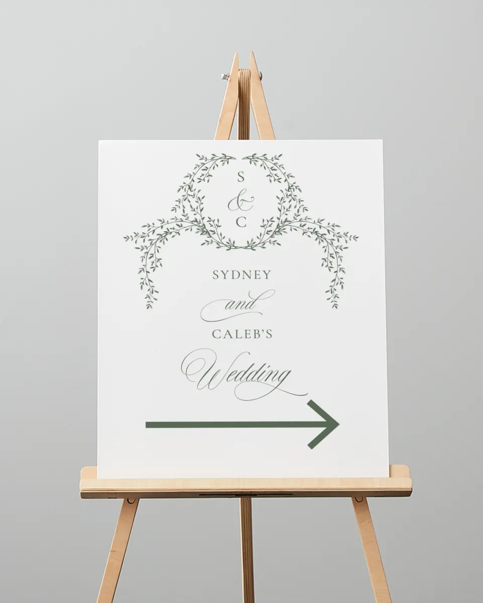 This is a 16" x 20" Direction Sign called Elegant Frame printed in full color