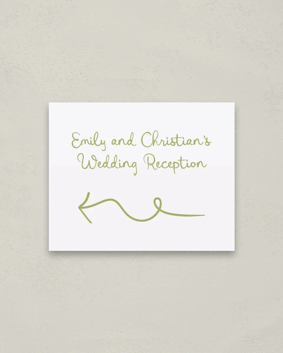 This is a 16" x 20" Direction Sign called Wedding Whimsy printed in full color