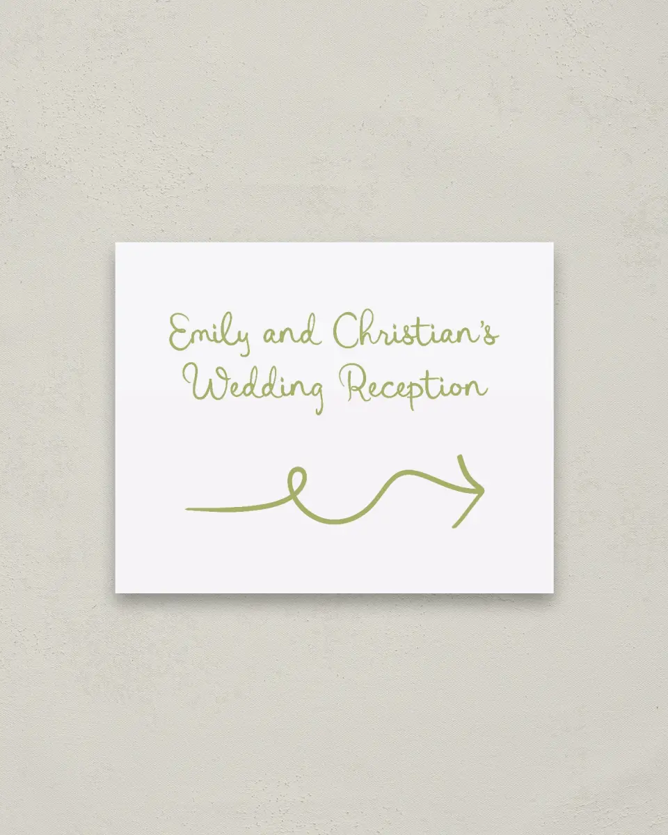 This is a 16" x 20" Direction Sign called Wedding Whimsy printed in full color