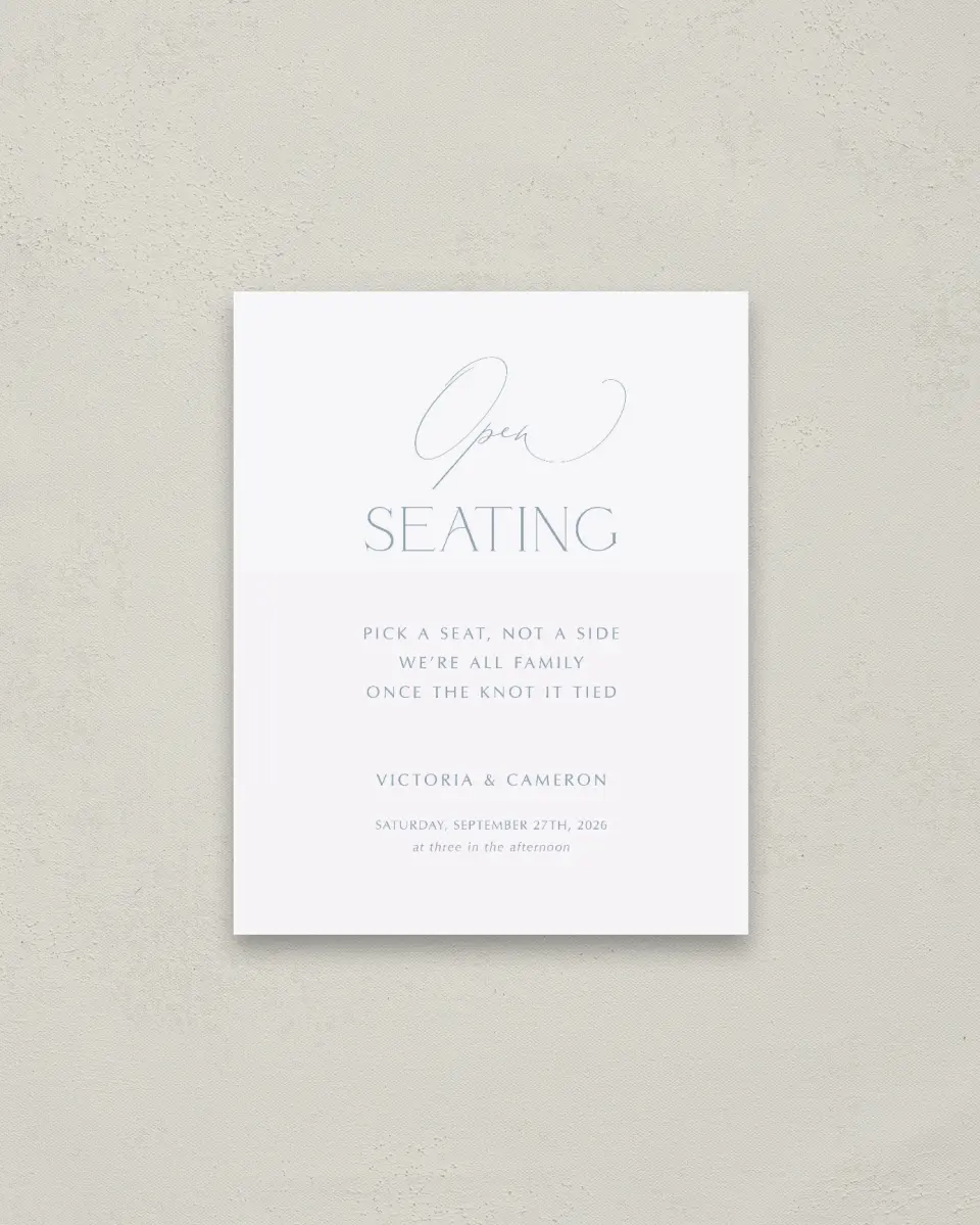 This is a 16" x 20" Pick a Seat Sign called The Victoria printed in full color