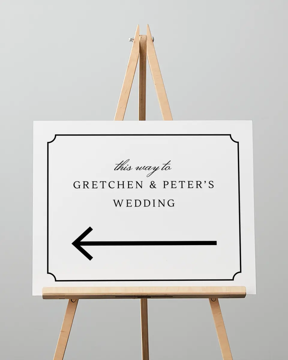 This is a 16" x 20" Direction Sign called Elegant Tradition printed in full color