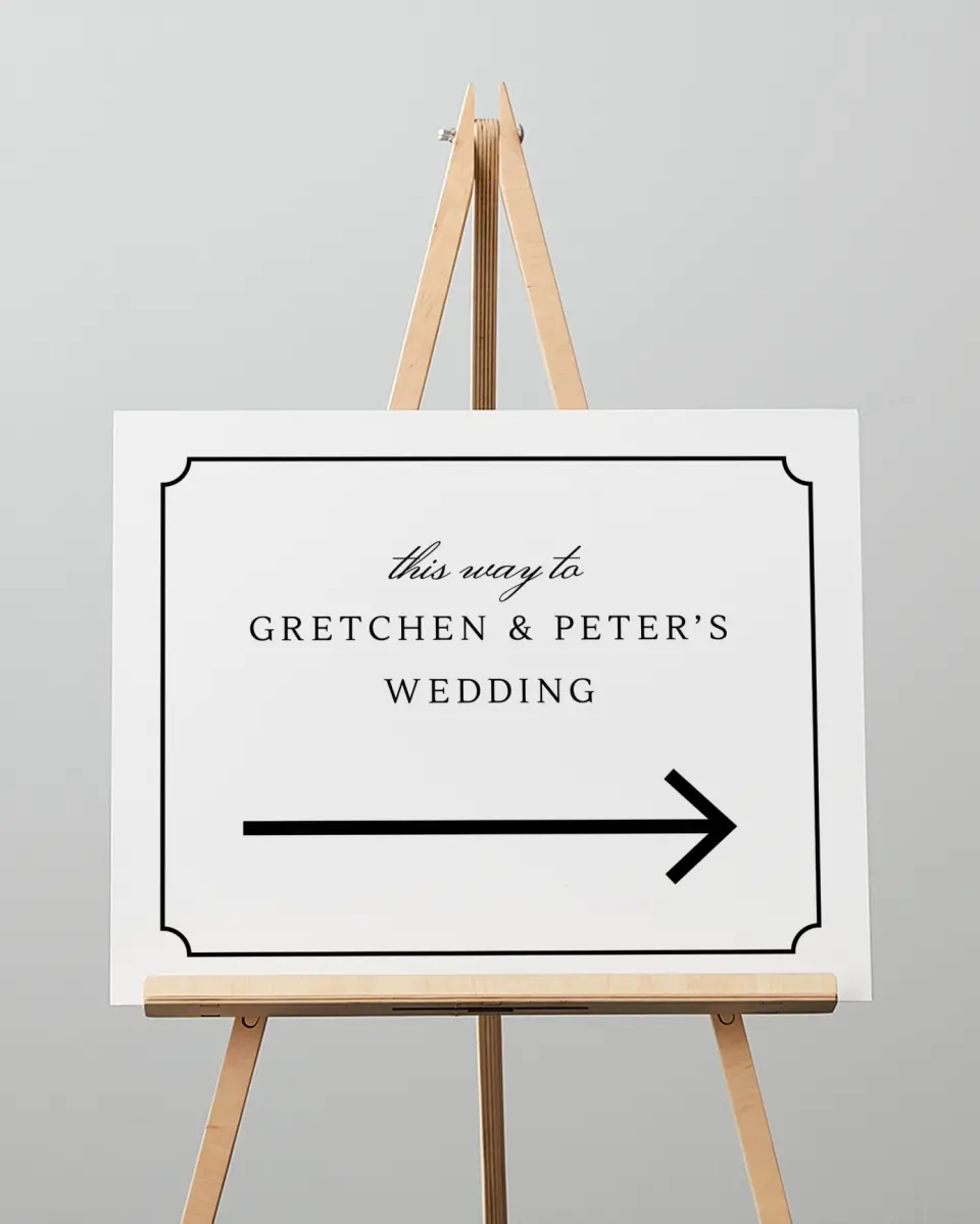 This is a 16" x 20" Direction Sign called Elegant Tradition printed in full color