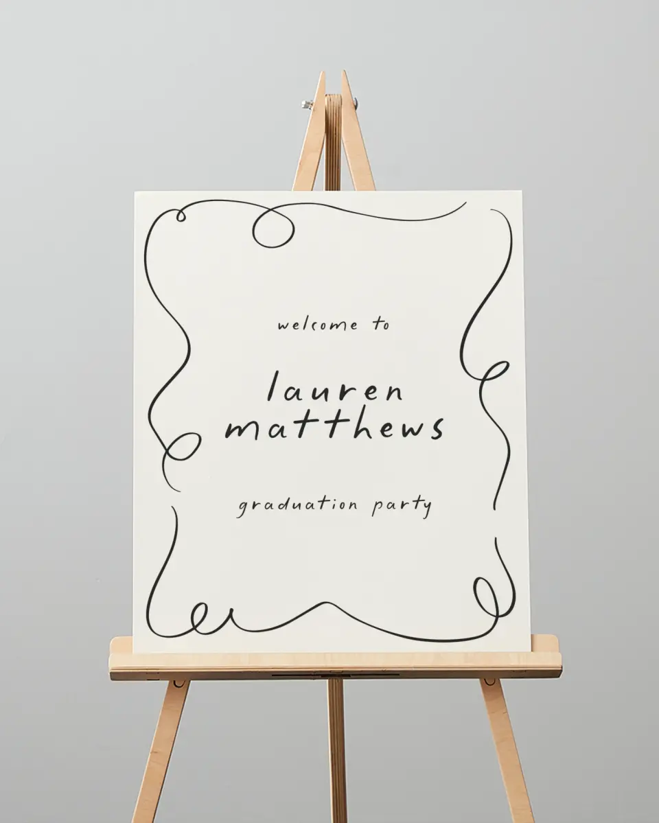 This is a 16" x 20" Welcome Grad Sign called Free to be printed in full color