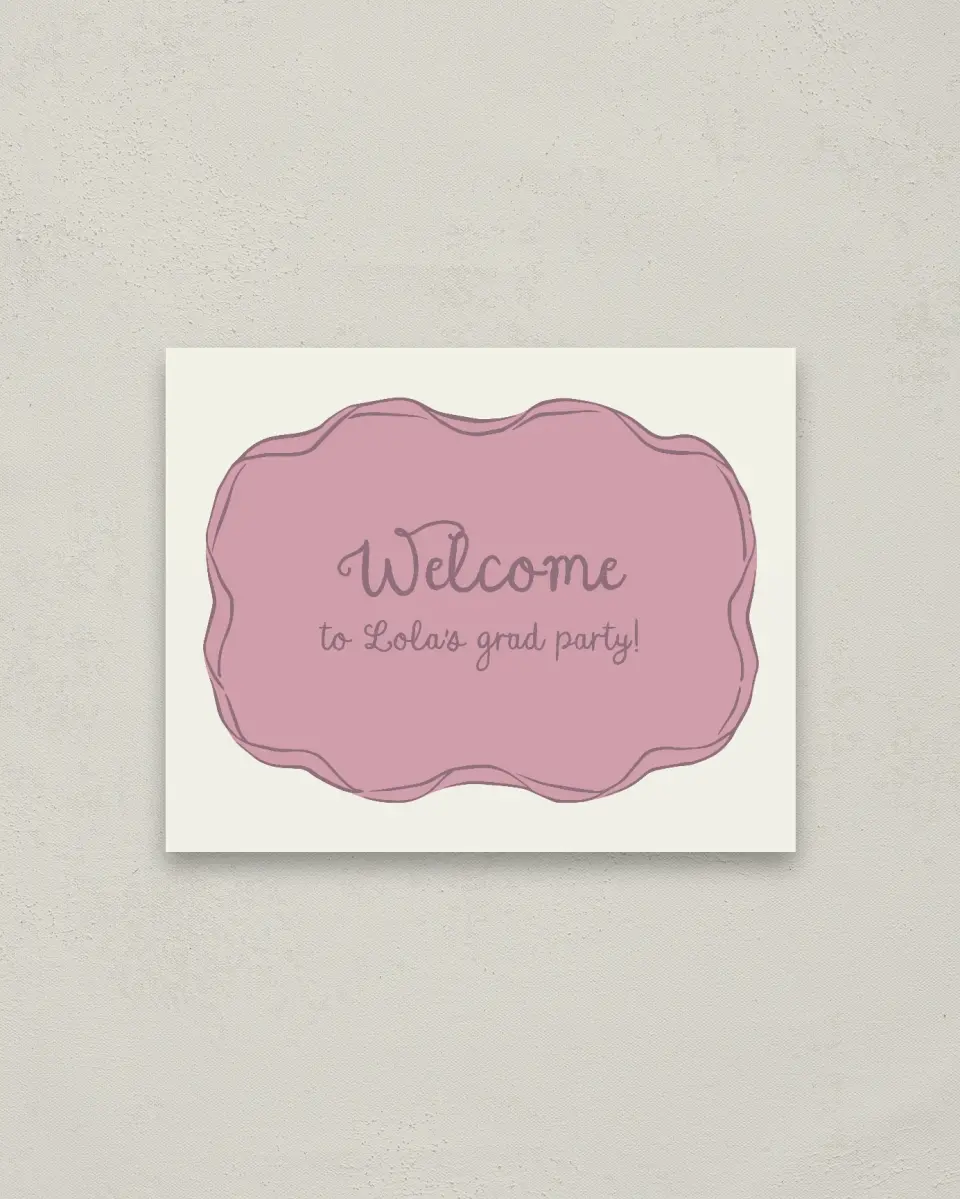This is a 16" x 20" Welcome Grad Sign called Wrapped in Success printed in full color