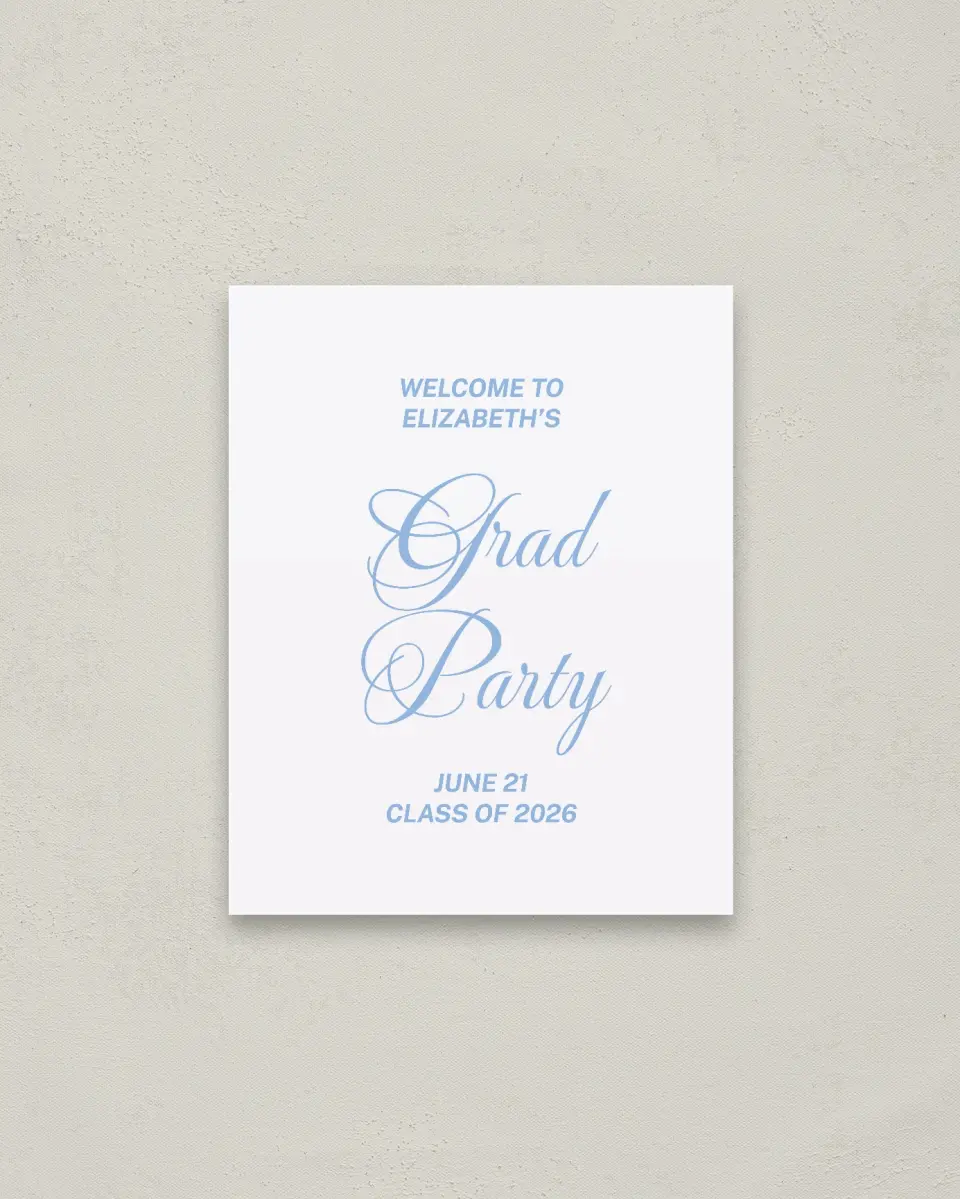 This is a 16" x 20" Welcome Grad Sign called Celebration of Success printed in full color