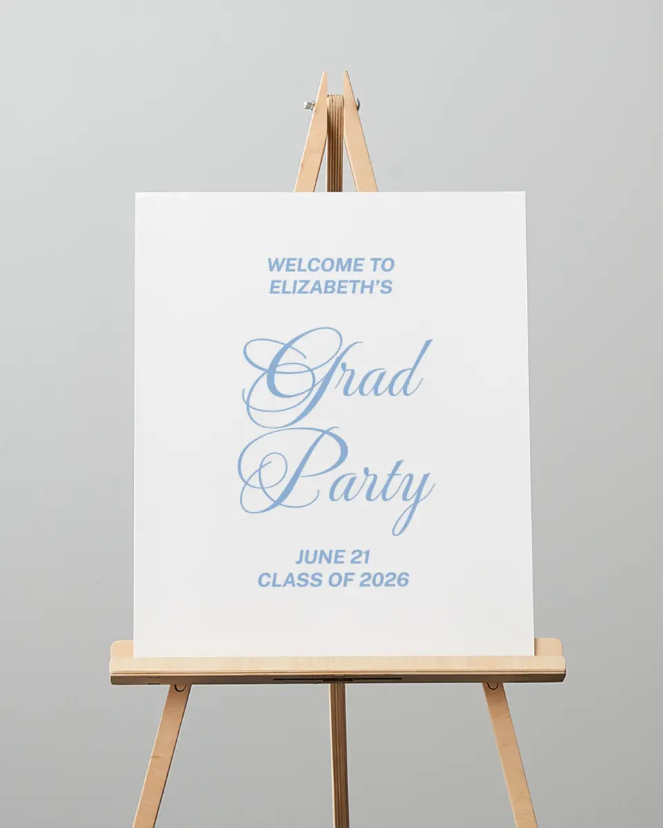 This is a 16" x 20" Welcome Grad Sign called Celebration of Success printed in full color