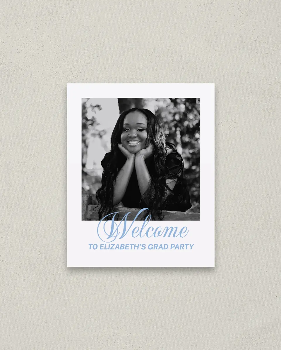 This is a 16" x 20" Welcome Grad Sign called Celebration of Success printed in full color