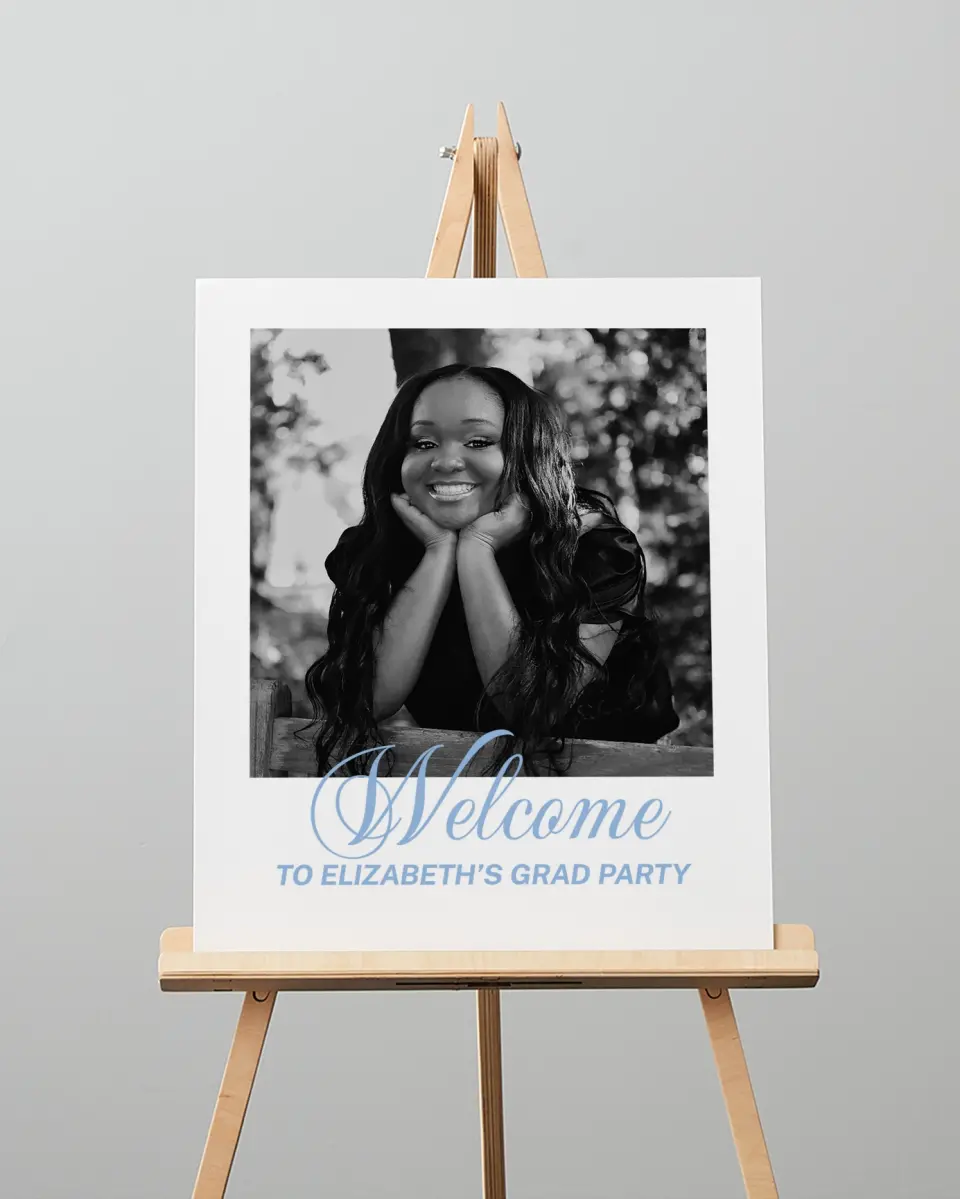 This is a 16" x 20" Welcome Grad Sign called Celebration of Success printed in full color