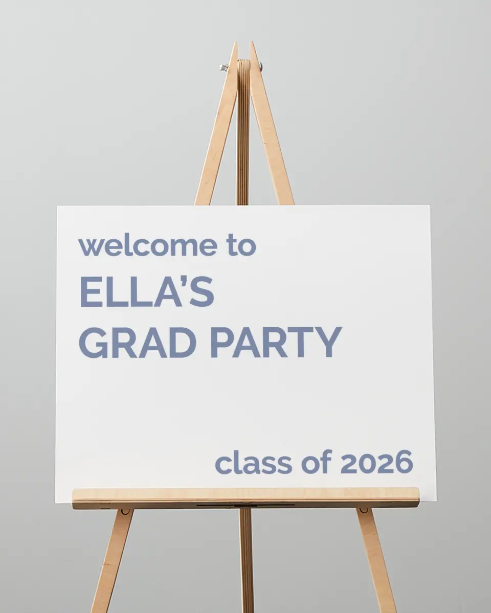 This is a 16" x 20" Welcome Grad Sign called Future is Bright printed in full color
