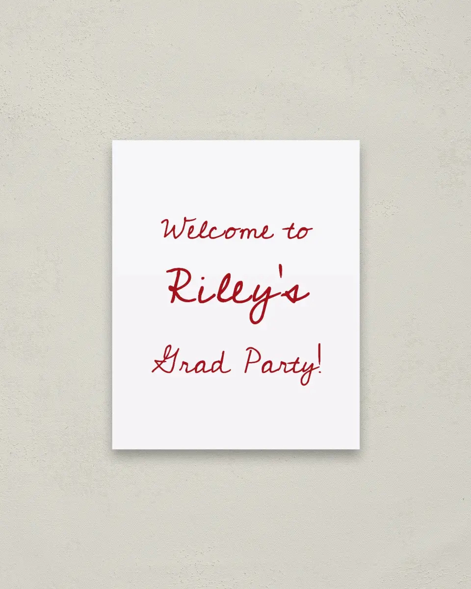 This is a 16" x 20" Welcome Grad Sign called Stunning Celebration printed in full color