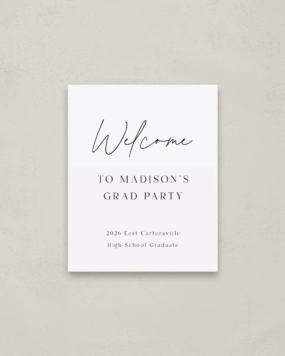 This is a 16" x 20" Welcome Grad Sign called Top of Class printed in full color