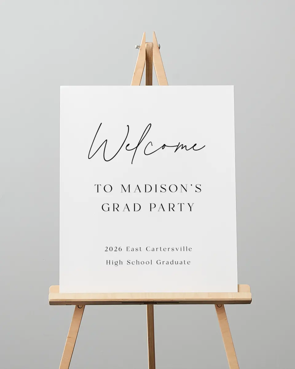 This is a 16" x 20" Welcome Grad Sign called Top of Class printed in full color