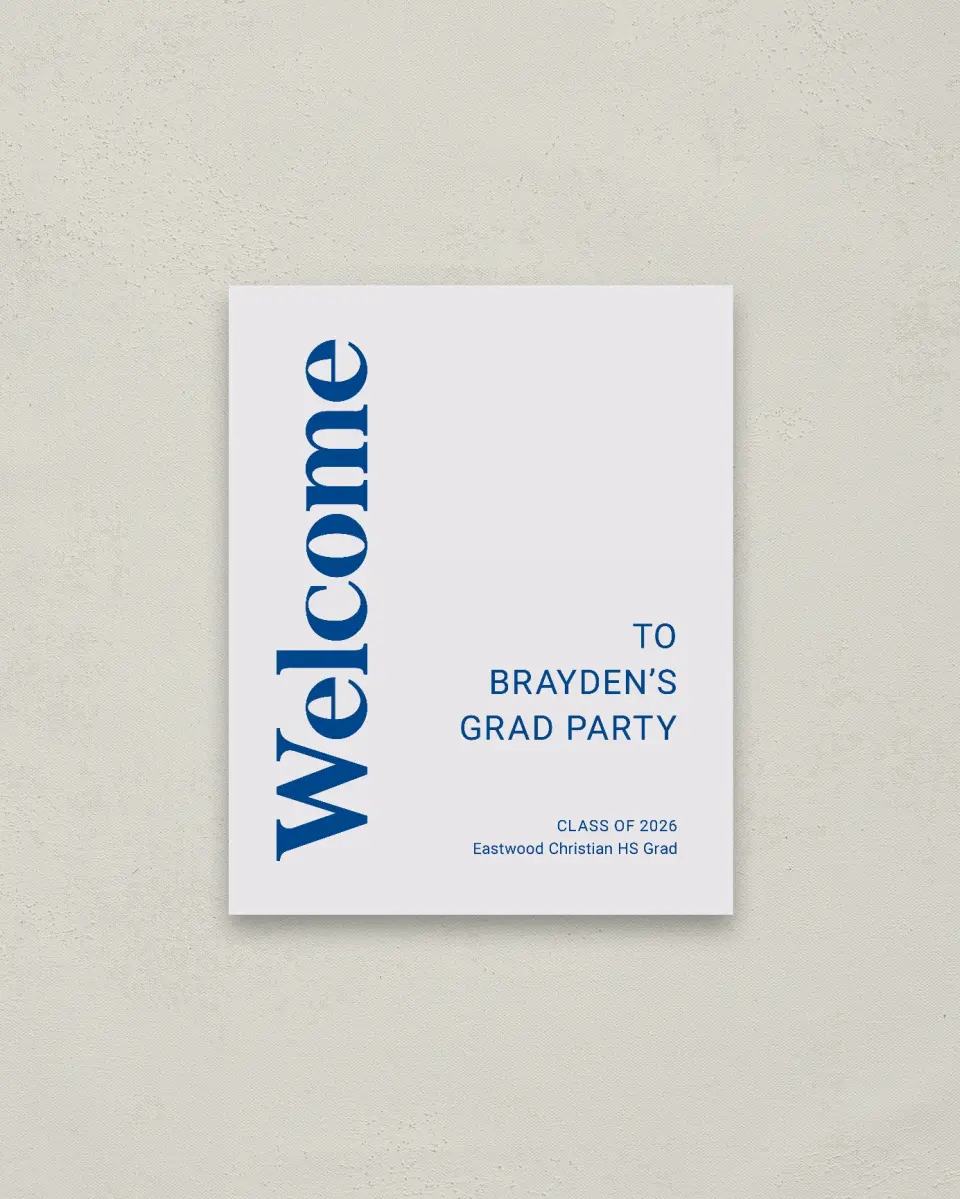 This is a 16" x 20" Welcome Grad Sign called Side of Success printed in full color