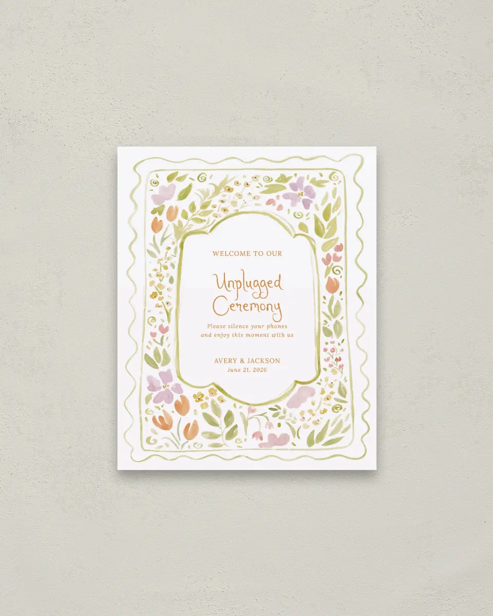 This is a 16" x 20" Unplugged Sign called Floral Whimsy printed in full color