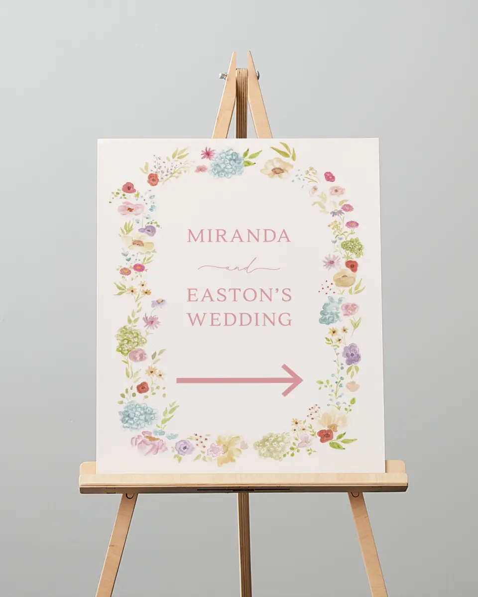 This is a 16" x 20" Direction Sign called Dainty Garden printed in full color
