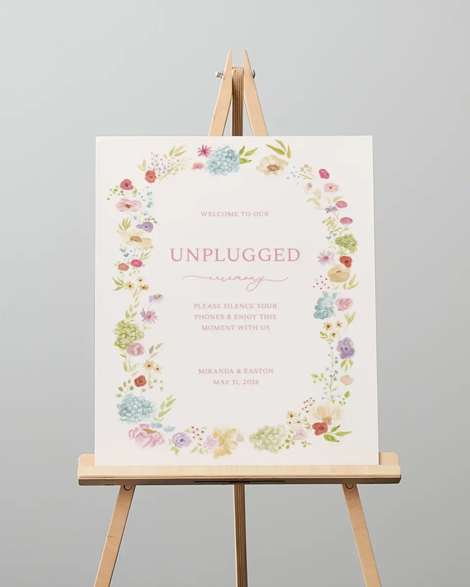 This is a 16" x 20" Unplugged Sign called Dainty Garden printed in full color