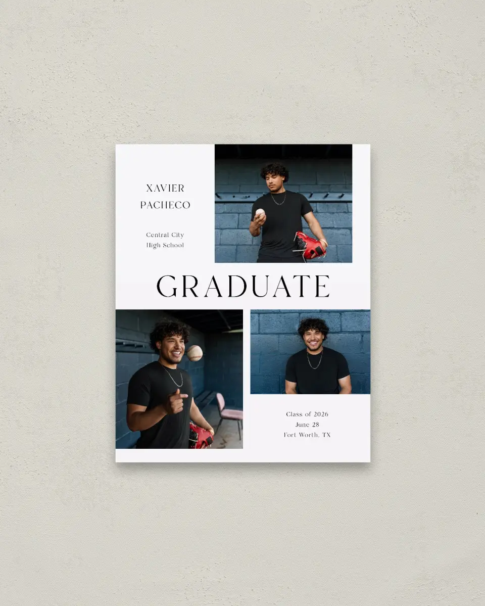 This is a 16" x 20" Welcome Grad Sign called Senior Spread printed in full color