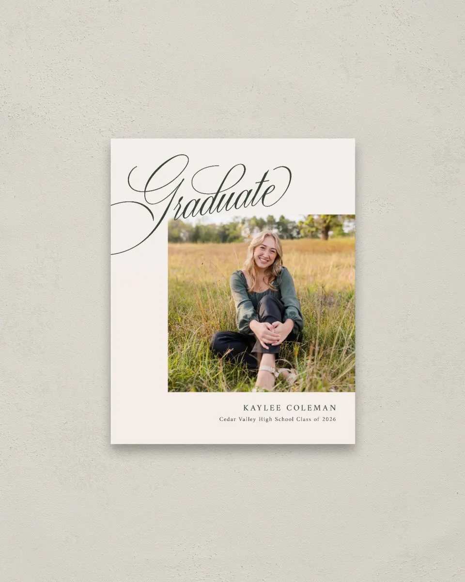 This is a 16" x 20" Welcome Grad Sign called Grand Flourish printed in full color