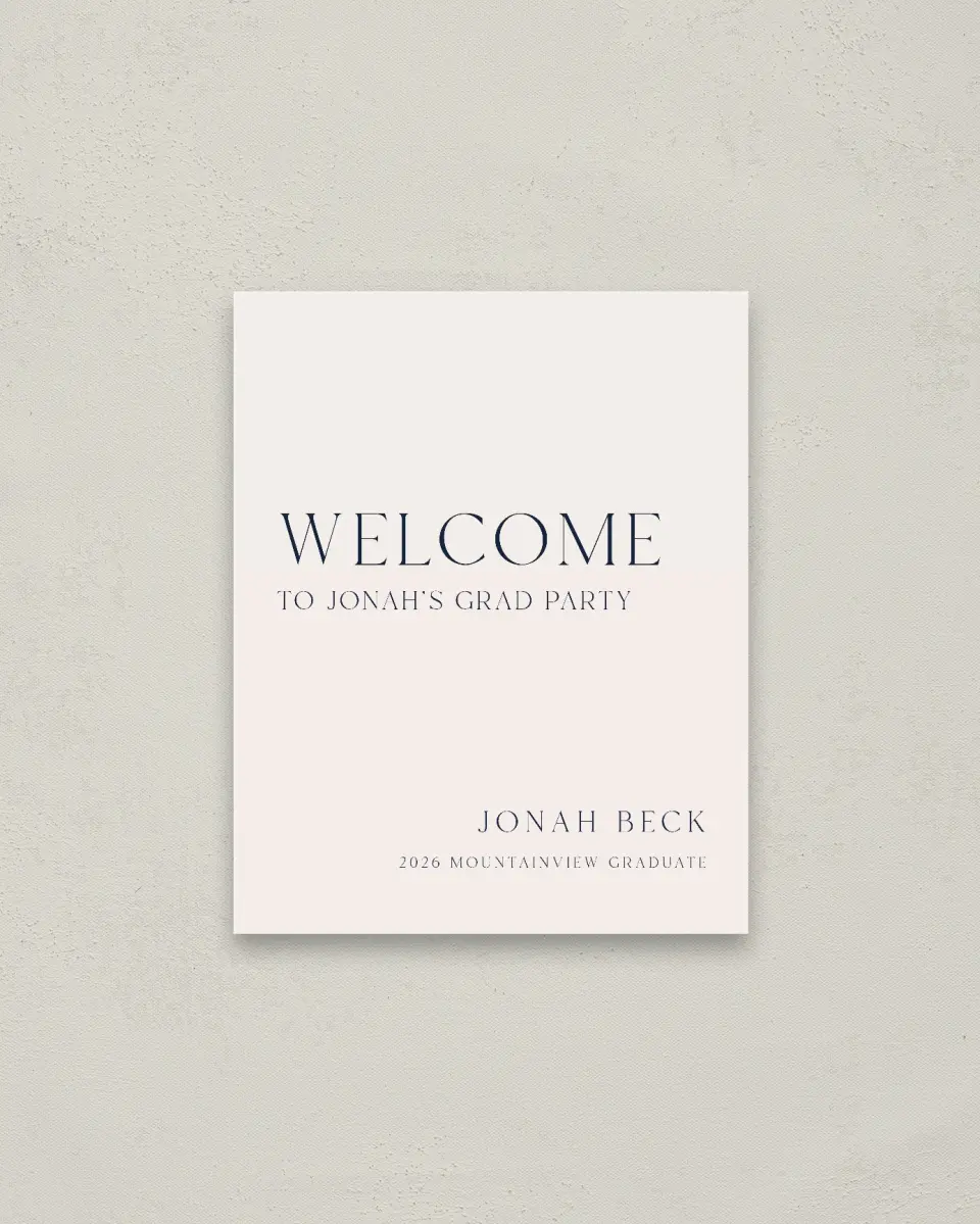 This is a 16" x 20" Welcome Grad Sign called We Did It printed in full color