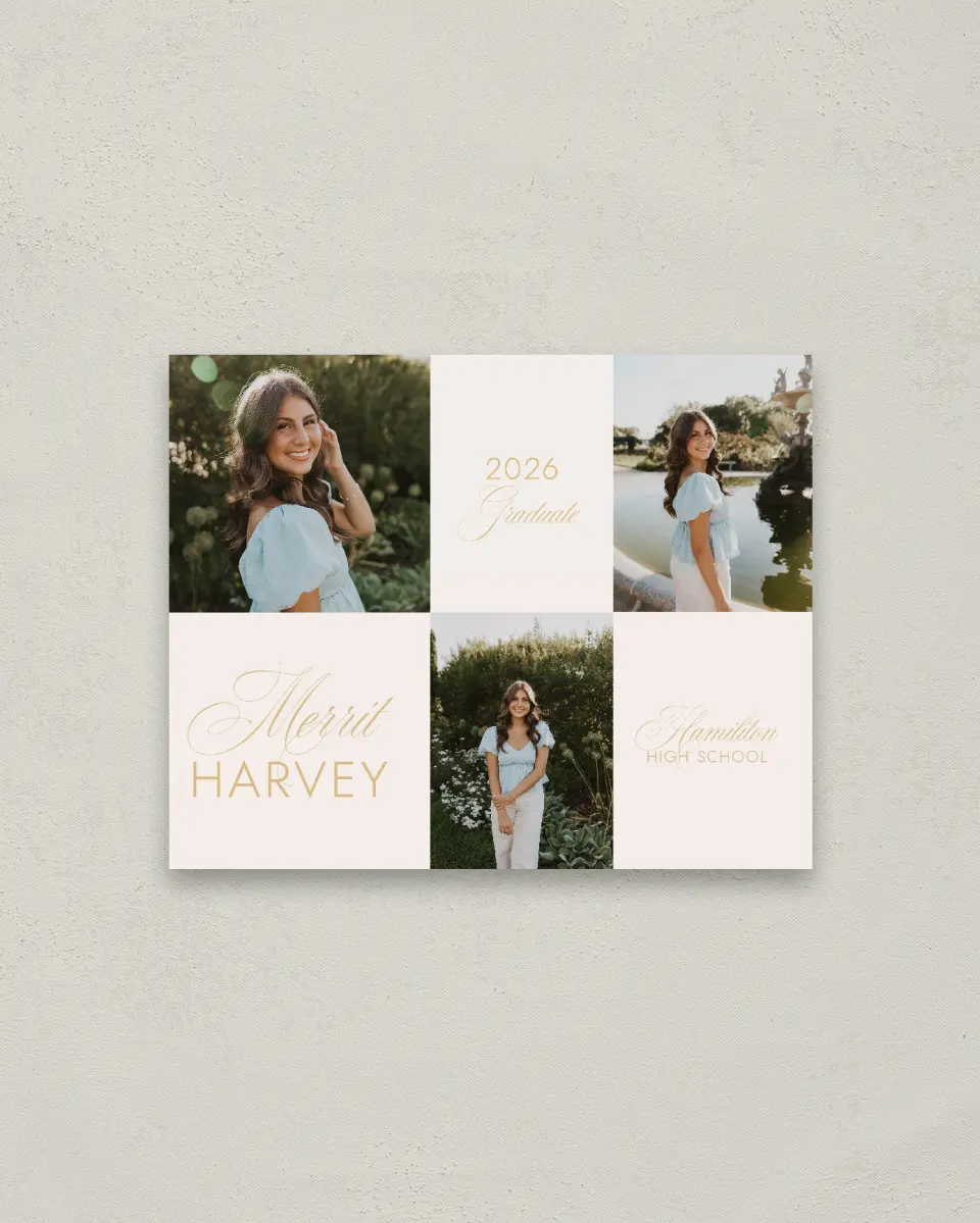 This is a 16" x 20" Welcome Grad Sign called Stay Golden printed in full color