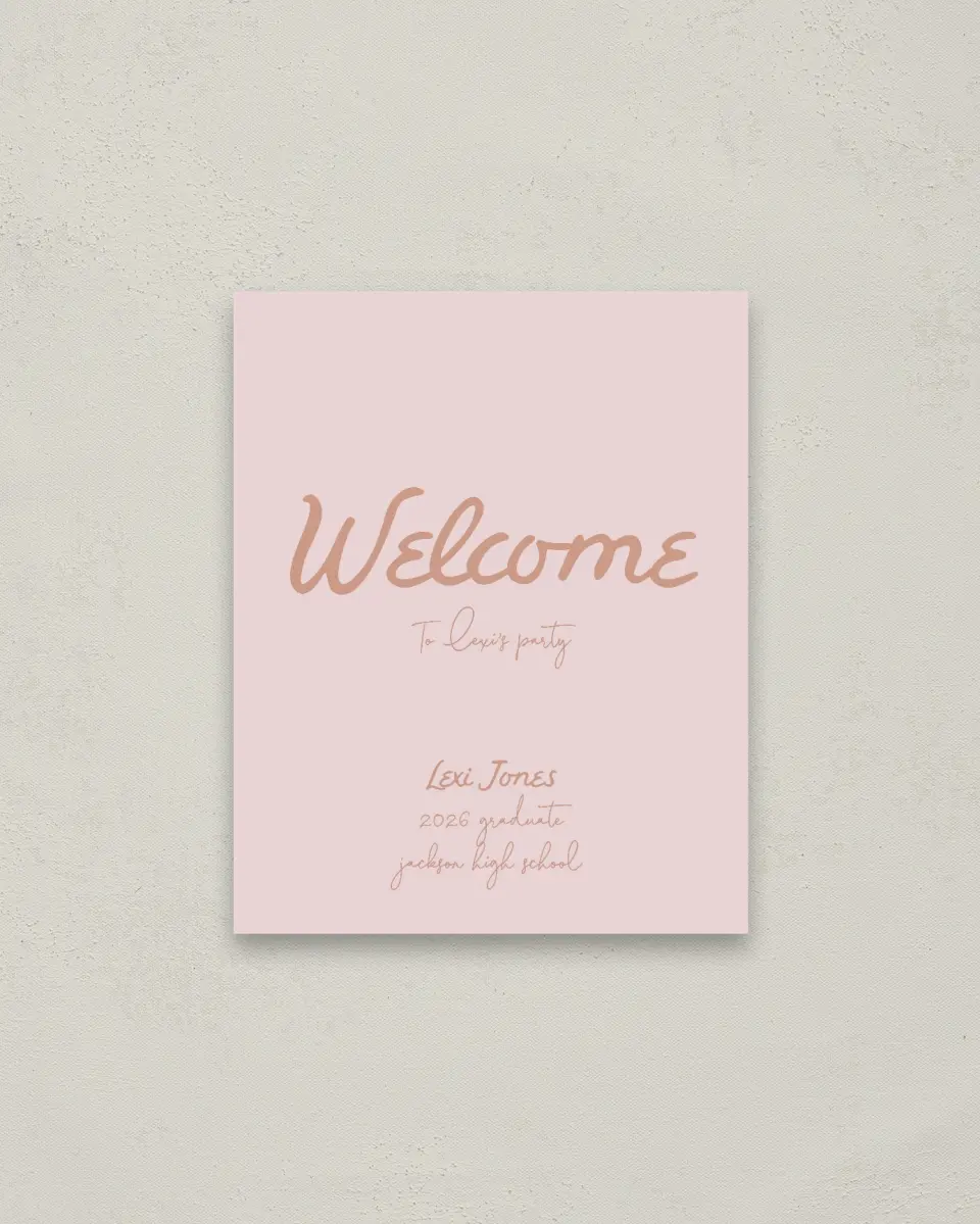 This is a 16" x 20" Welcome Grad Sign called Tassels on Tassels printed in full color