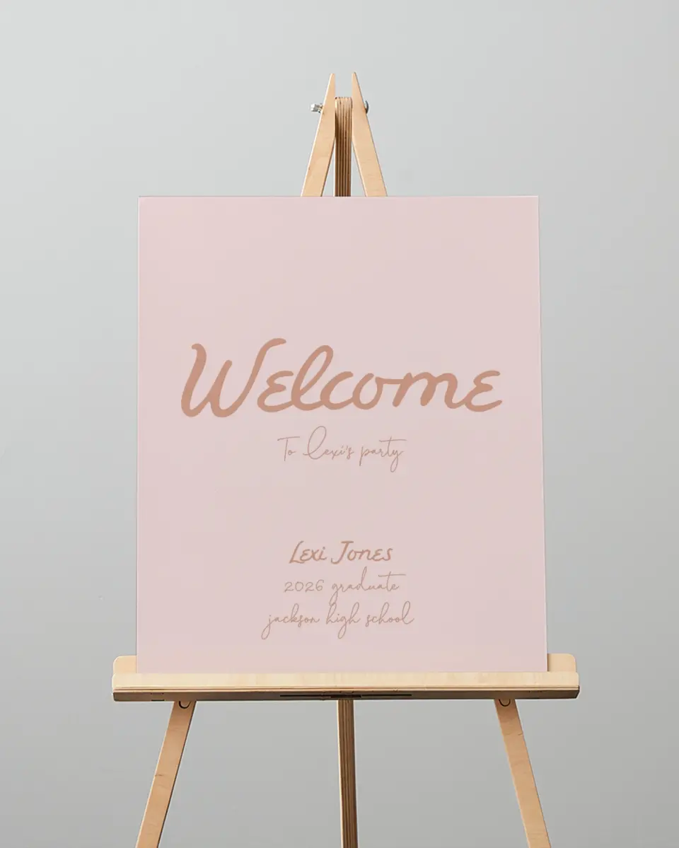 This is a 16" x 20" Welcome Grad Sign called Tassels on Tassels printed in full color