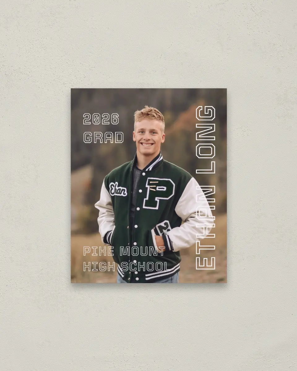This is a 16" x 20" Welcome Grad Sign called Athletic Achievement printed in full color