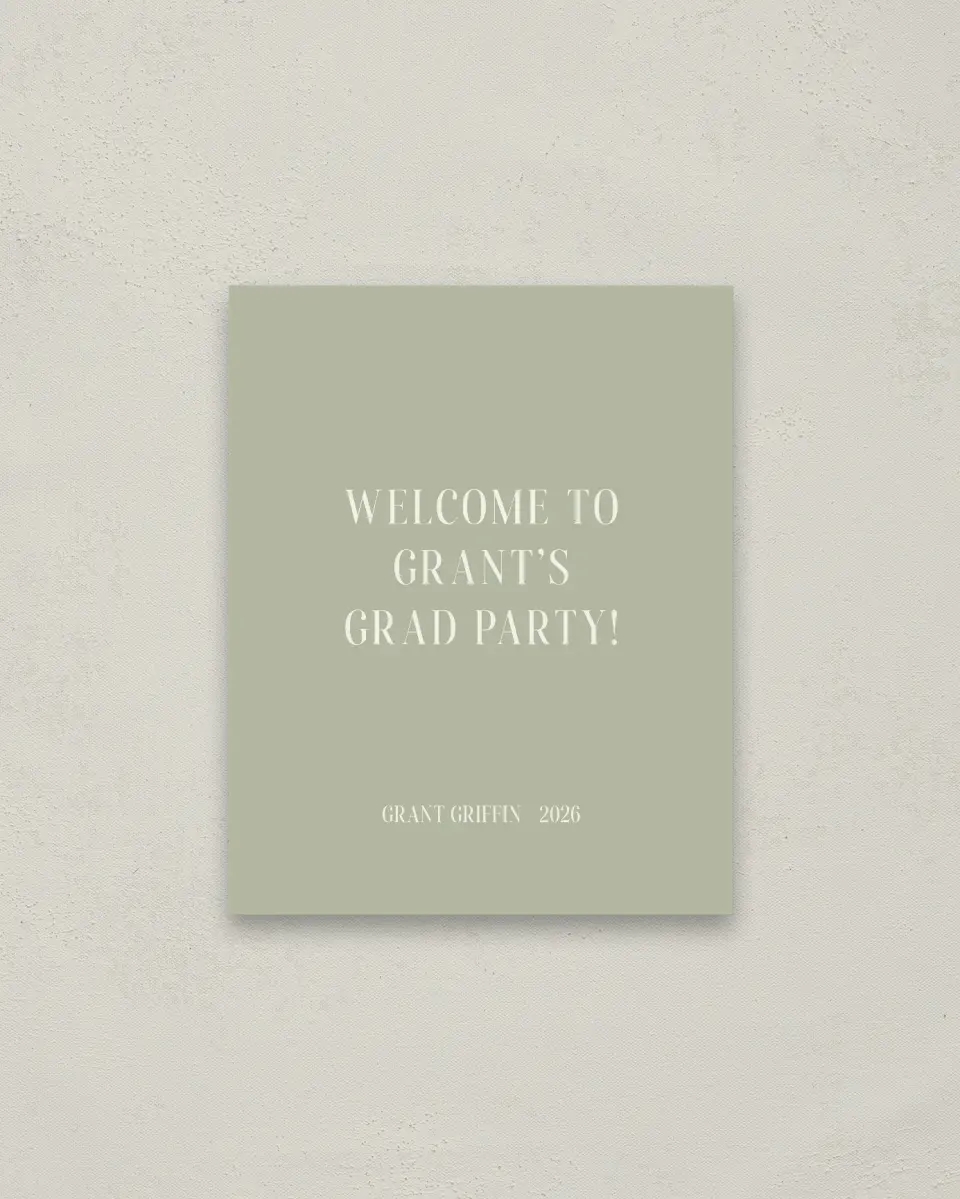 This is a 16" x 20" Welcome Grad Sign called Photo Booth printed in full color