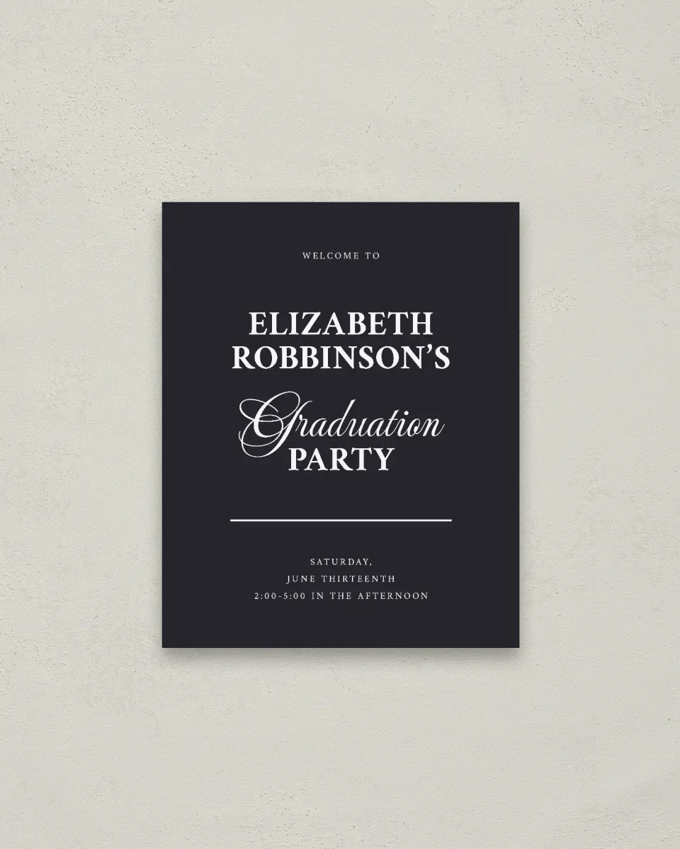 This is a 16" x 20" Welcome Grad Sign called The Right Path printed in full color