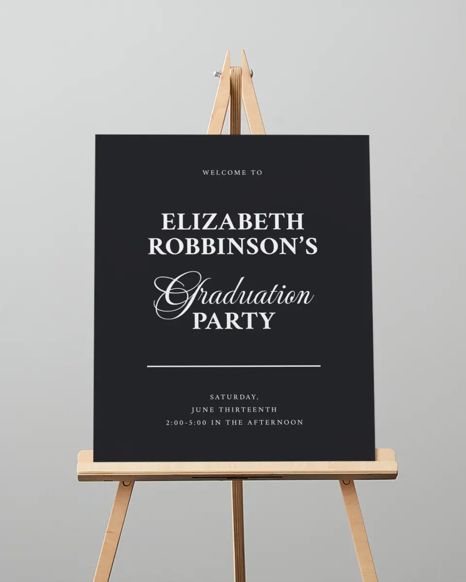 This is a 16" x 20" Welcome Grad Sign called The Right Path printed in full color