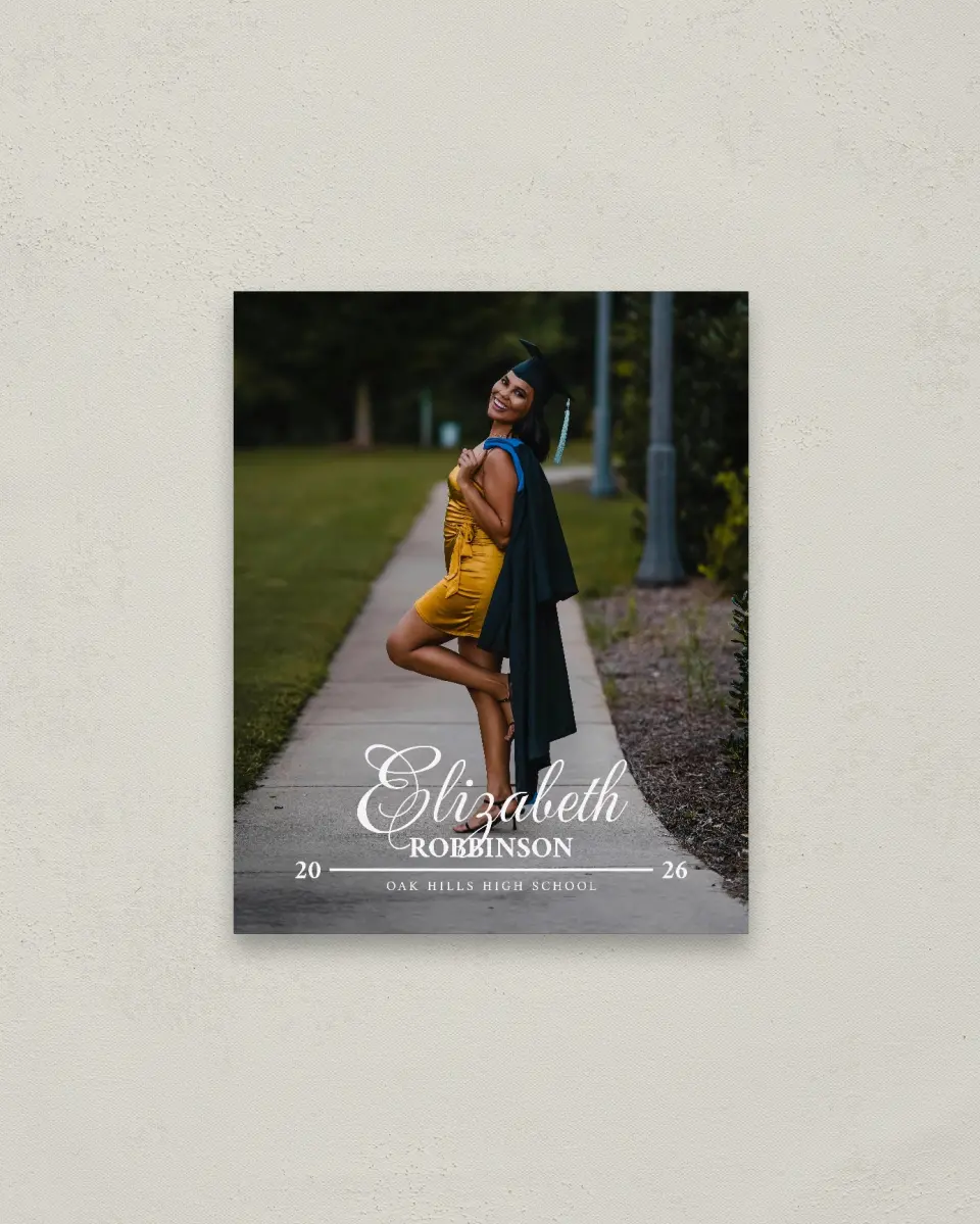 This is a 16" x 20" Welcome Grad Sign called The Right Path printed in full color