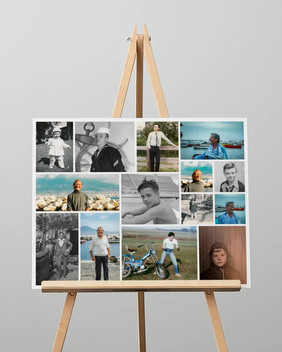 This is a 16" x 20" Memorial Sign called Life's Beautiful Moments printed in full color with Rose Gold foil