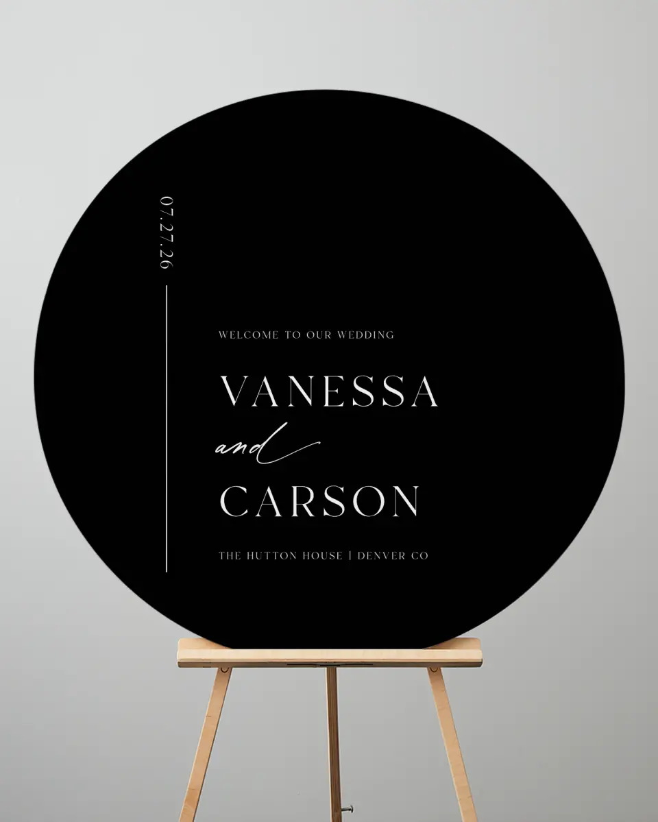 This is a 36" x 36" Circle Welcome Sign called Endless Love printed in full color
