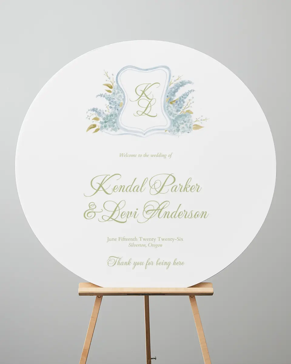 This is a 36" x 36" Circle Welcome Sign called Southern Belle printed in full color