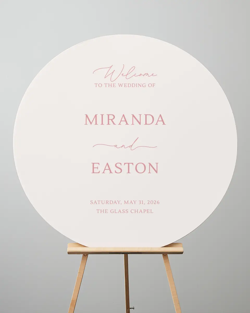This is a 36" x 36" Circle Welcome Sign called Dainty Garden printed in full color